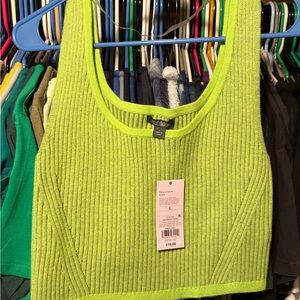 Wild Fable Bright Green Ribbed Top